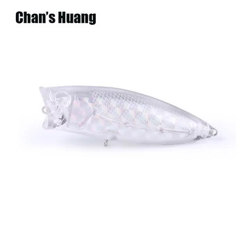 Chan's Huang Неокрашенные Пластиковые Попперные Приманки 8 см 16,5 г Жесткие Приманки Для Рыбалки На Поверхности Воды Приманки Внутри Фольги Попперные Заготовки Окунь СВОИМИ РУКАМИ