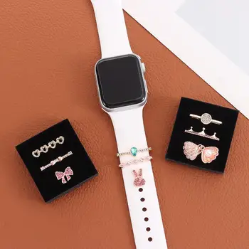 Браслет с бриллиантом для ремешка Apple Watch, декоративное кольцо, украшение для ремешка для наручных часов, брелки для ремешка для смарт-часов
