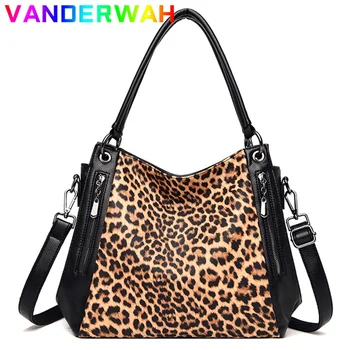 Женская леопардовая сумка, Роскошная повседневная сумка через плечо, Дизайнерская женская сумка для покупок, сумка-мессенджер Большой емкости, Рабочий мешок Ins