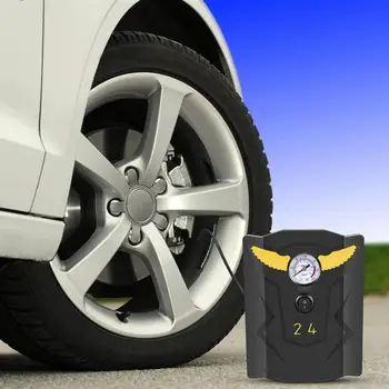 Воздушный компрессор для автомобильных шин Портативный автоматический насос для накачки шин с датчиком давления Высокоэффективный электрический шинный насос для транспортных средств