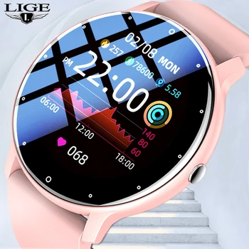 LIGE 2023 Новые Смарт-часы Женские С Полным Сенсорным экраном Спортивные Фитнес-Часы IP67 Водонепроницаемые Bluetooth Для Android ios smartwatch Мужские