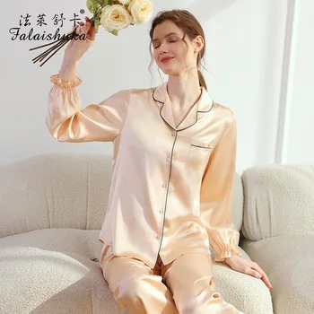 19 momme Elegance пижамные комплекты из 100% натурального шелка, женские однотонные пижамы с длинным рукавом, пижамы из натурального шелка T8606