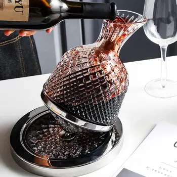 Графин винный стеклянный графин для вина, вращающийся стакан, гироскоп, 1,5 л, высококачественное роскошное хрустальное стекло, прозрачная барная посуда, Креативная