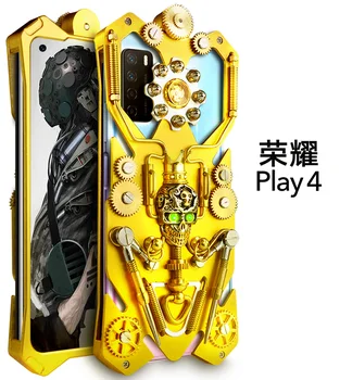 Прямая поставка Металл Сталь Техника Броня алюминий для Huawei Honor Play 4 Play4 Gear Чехол с черепом ручной работы