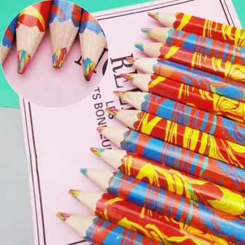 Милый Художественный Цветной карандаш 4 В 1, Многоцветные Деревянные Карандаши для Рисования Граффити, Детские Карандаши-Фломастеры, Офисные Школьные принадлежности