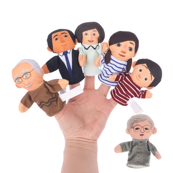 6 шт. пальчиковые куклы мягкие детские семейные ручные развивающие постельные истории, обучающие забавные свиньи, перчатки для девочек, игрушки для мальчиков, пальчиковые куклы