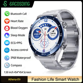 2023 Новый NFC ECG + PPG Bluetooth Вызов Smartwatch GPS Трекер Движения Браслет Фитнес Для Huawei Watches Ultimate Smart Watch Мужские