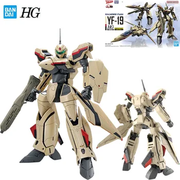 Bandai Подлинная модель Gundam Garage Kit Серии HG 1/100 Macross Plus YF-19 Аниме Фигурка Игрушки для Мальчиков Коллекционная Игрушка